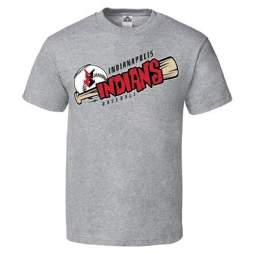 Indianapolis Indians Youth Grey Perforate Tee