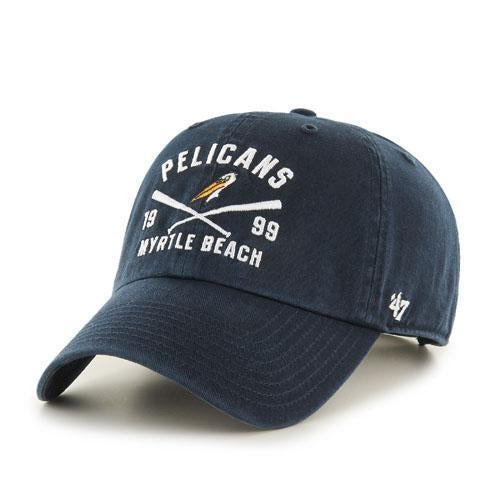 MYRTLE BEACH PELICANS 47 BRAND CROSSBRIDGE NAVY ADJUSTABLE CAP