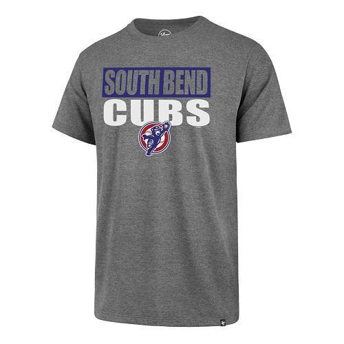 47 Brand South Bend Cubs Men's Blockout Tee Grey