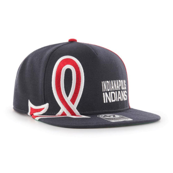 Indianapolis Indians Navy/Red '47 50's/60's Outer Edge Captain Snapback Cap