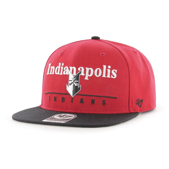 Indianapolis Indians Red/Black '47 Rosemont Captain Snapback Cap