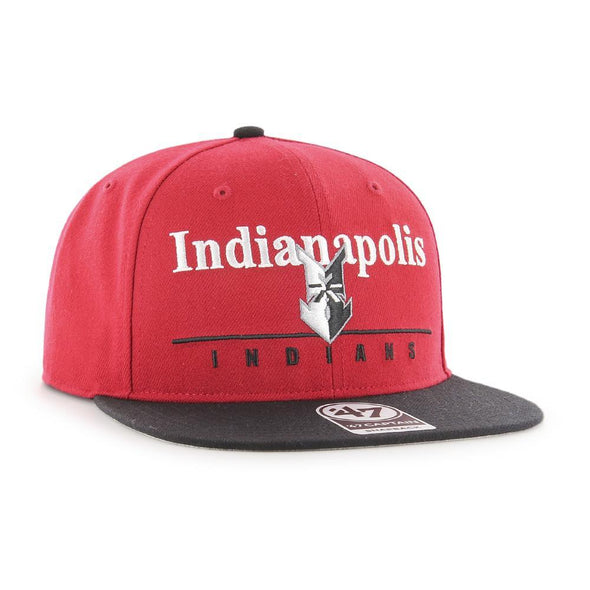 Indianapolis Indians Red/Black '47 Rosemont Captain Snapback Cap