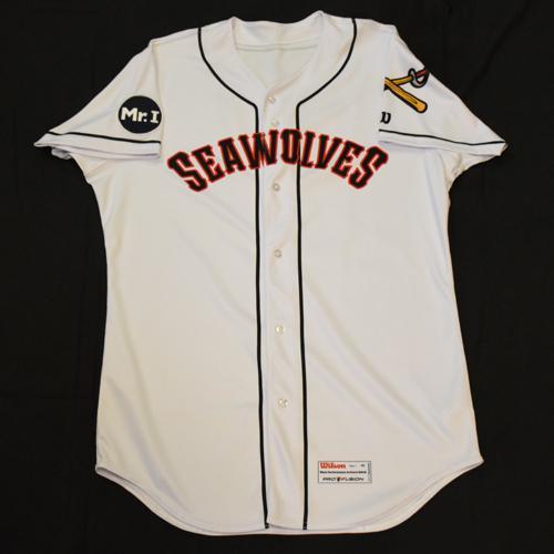 Erie SeaWolves 2017 Zac Reininger Game Used White Jersey #19