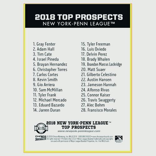 Vermont Lake Monsters 2018 New York Penn League Top Prospect Set