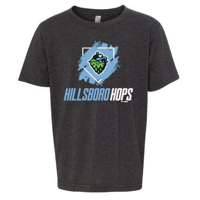 Bimm Ridder Youth Graphite T-Shirt, Hillsboro Hops
