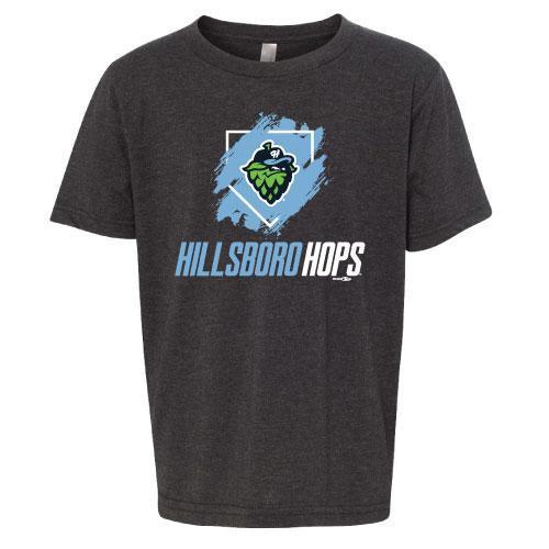 Bimm Ridder Youth Graphite T-Shirt, Hillsboro Hops