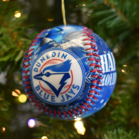 Dunedin Blue Jays Happy Holidays Baseball Ornament