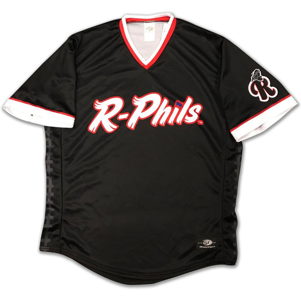 Personalized Reading Fightin Phils On Field Replica Youth Throwback Thursday Black Train Home Jersey