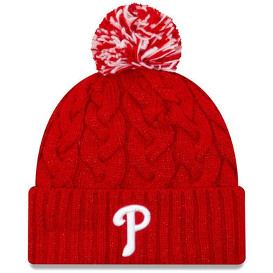 New Era Red Knit Phillies Beanie