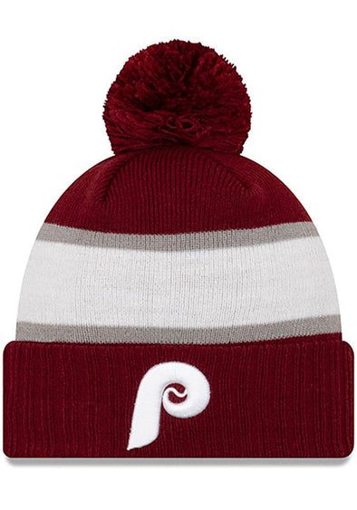 New Era Maroon Knit Phillies Beanie