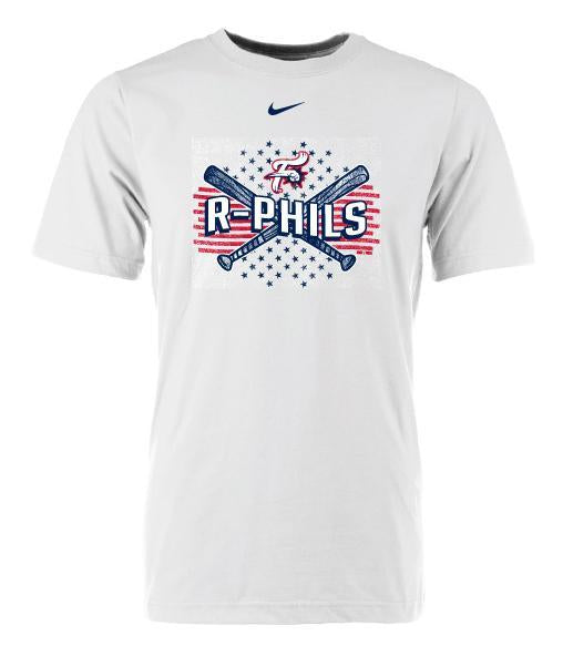 Reading Fightin Phils Yth Nike White 4th of July T-Shirt