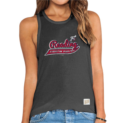 Reading Fightin Phils Retro Brand Womens Grey Reading Fightin Phils Muscle Tee