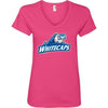 West Michigan Whitecaps Ladies Primary Logo V-Neck Tee - Hot Pink