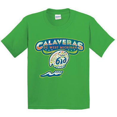 Calaveras de West Michigan Youth Green Tee