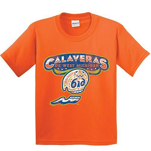 Calaveras de West Michigan Youth Orange Tee