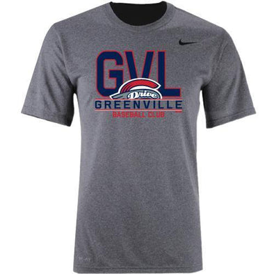 Greenville Drive Nike Men's Grey Drivit GVL baseball club Tee
