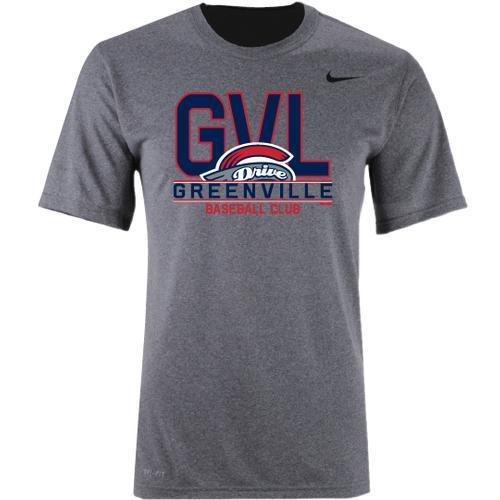 Greenville Drive Nike Men's Grey Drivit GVL baseball club Tee