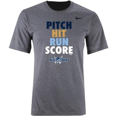 Wilmington Blue Rocks Youth Carbon Heather Dri-Fit Tee