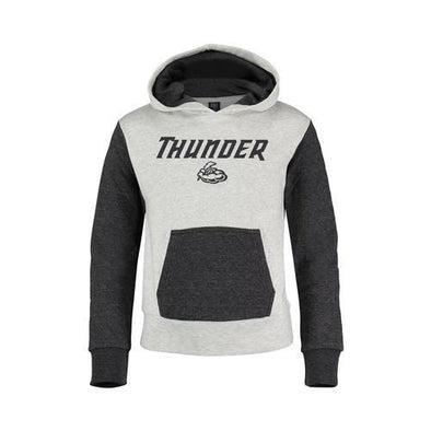 Trenton Thunder Youth Cloud Fleece Quilted Hood - Ash/Charcoal Sweatshirt