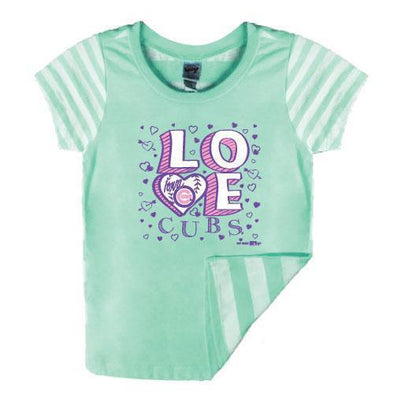 Iowa Cubs Toddler Striped Multi Contrast Tee, Green