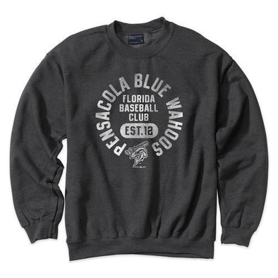 Pensacola Blue Wahoos MV Sport Comfort Fleece Crew Charcoal