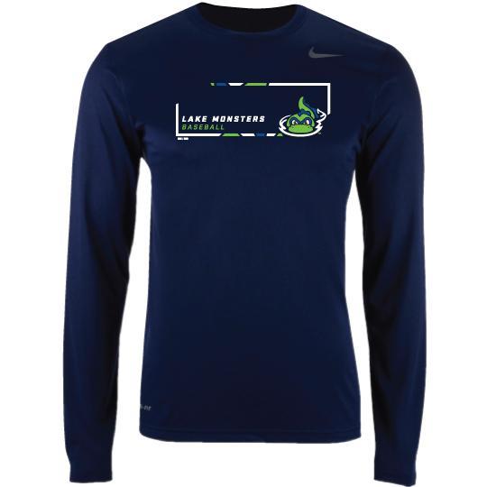 Nike Navy Legend Long Sleeve Performance T-Shirt