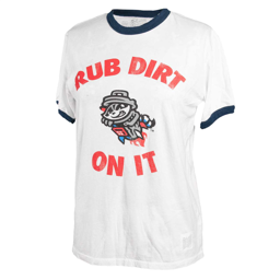 Retro Mens White &quot;Rub Dirt On It&quot; Tee