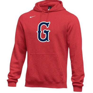 Greenville Drive Nike Youth Red Hoodie with Navy G