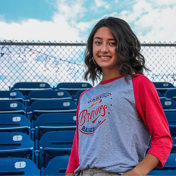 Danville Braves Adult 3/4 Sleeve Tri-Blend Raglan
