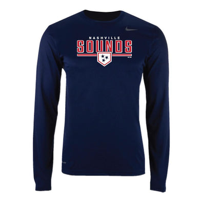 Nashville Sounds Nike Navy Long Sleeve Dri-Fit Tee