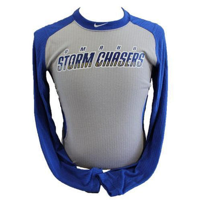 Omaha Storm Chasers Men's Nike Royal/Grey L/S Tee Game Top