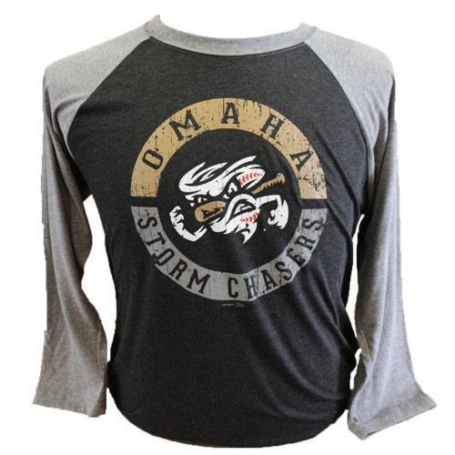 Omaha Storm Chasers Men's BR Black/Grey Circle Raglan Tee