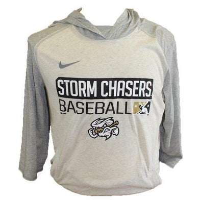 Omaha Storm Chasers Men's Nike Oat Heather 3/4 Flux Hoodie