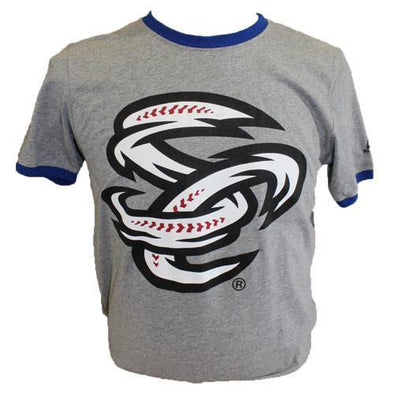 Omaha Storm Chasers Men's Russell Grey/Royal Ringer Tee