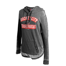 LADIES RCTP PRIMARY BLACK BURNOUT WASH JERSEY PULLOVER HOODIE