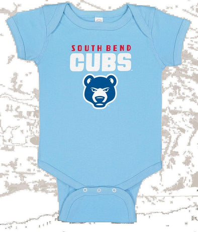 South Bend Cubs Baby Blue Onesie