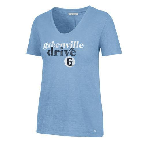 Greenville Drive 47 Brand Lt Blue Tidal Vneck Tee