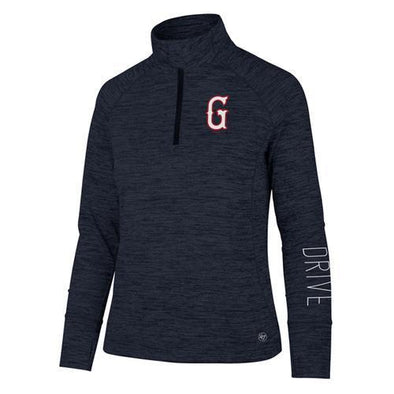 Greenville Drive 47 Brand Ladies Navy 1/4zip long sleeve pullover