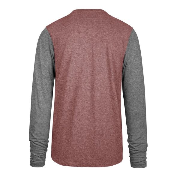 Rochester Red Wings Red/Grey Long Sleeve Henley Tee