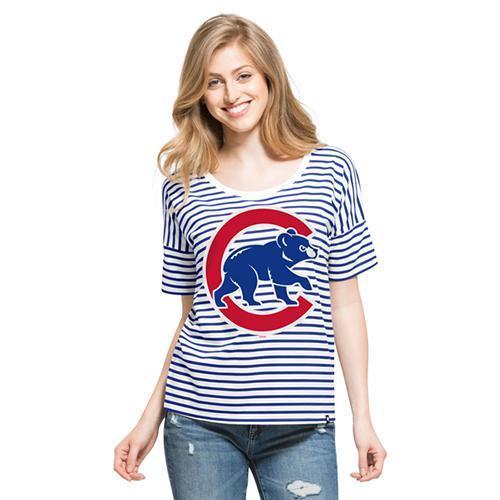Chicago Cubs Women's Coed Stripe Tee
