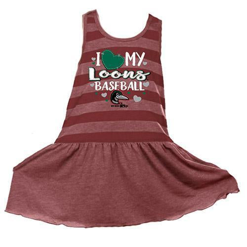 Great Lakes Loons Pink Stripe Dress-Toddler