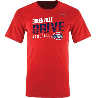 Greenville Drive Nike Youth Drifit Red Drive Diagonal Tee