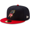 MYRTLE BEACH PELICANS 2019 MYRTLE BEACH PELICANS STARS AND STRIPES 59FIFTY CAP