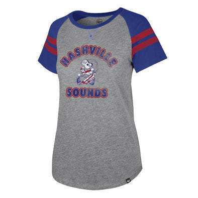 Nashville Sounds '47 Brand Women's Grey Fly Out Raglan Tee