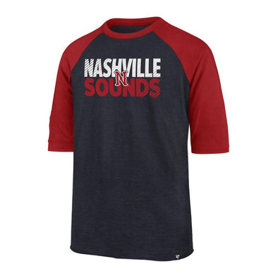 Nashville Sounds '47 Brand Kids Navy & Red Fast Track Super Rival Raglan