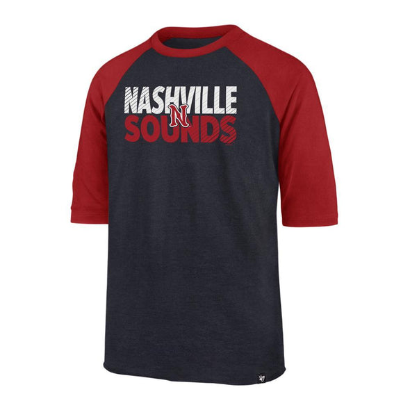 Nashville Sounds '47 Brand Kids Navy & Red Fast Track Super Rival Raglan