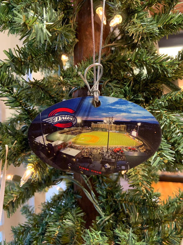 Greenville Drive Fluor Field Wood Ornament