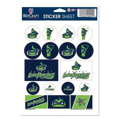 Vermont Lake Monsters Lake Monsters 5x7 Logo Sticker Sheet