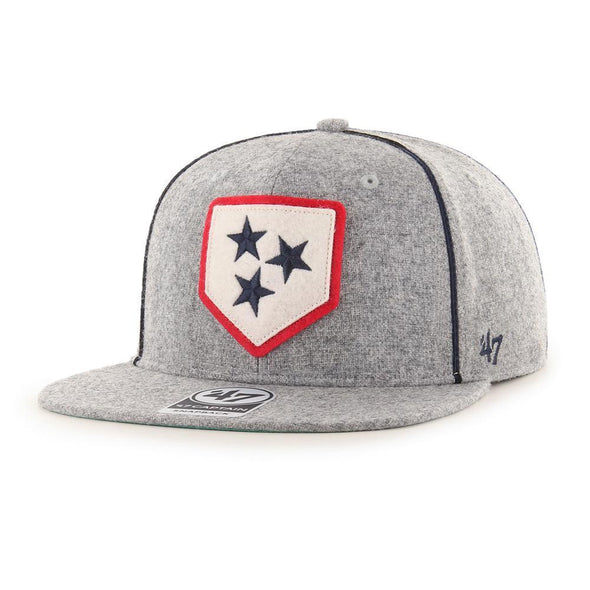 Nashville Sounds '47 Brand Gray Pilgrimage Captain Plate Logo Hat