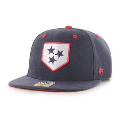 Nashville Sounds '47 Brand Kids Navy Vow Captain Plate Logo Hat